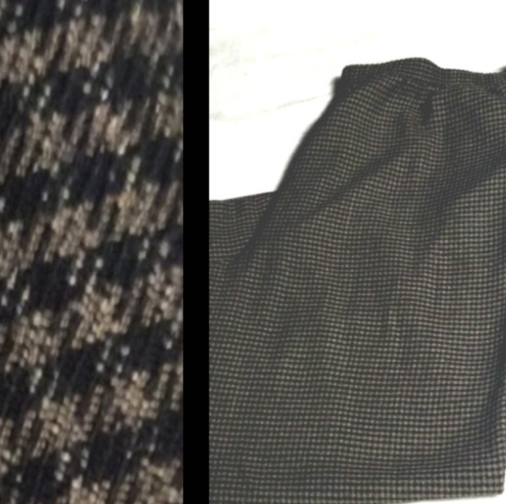 BRIGGS New York Tan snd Black Checkered pants with elastic waist band